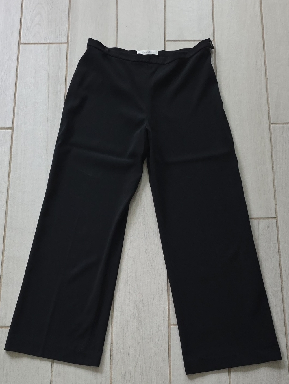 MaxMara black wide-leg trousers